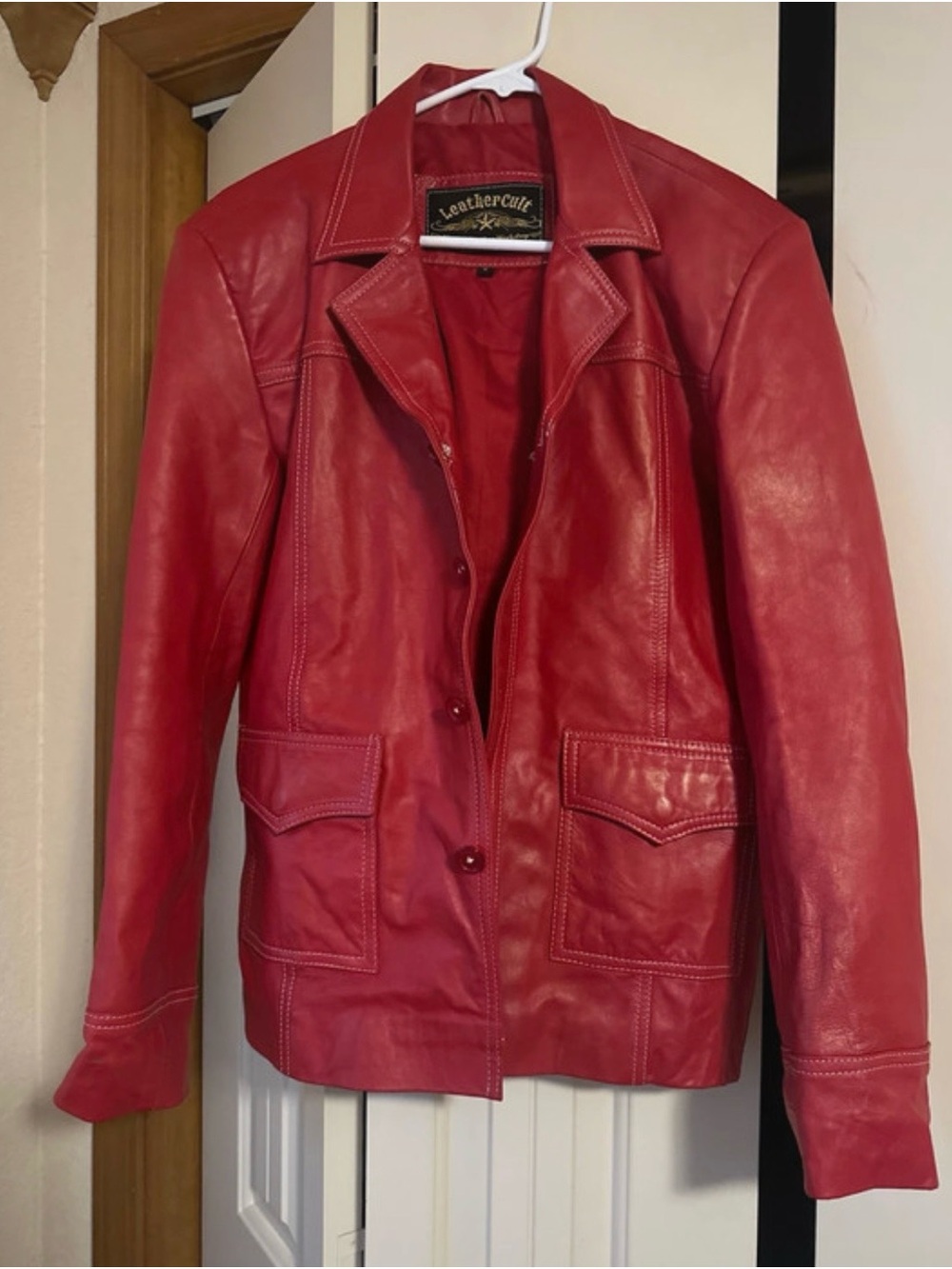Women's Red Leather Jacket